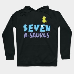 Family Dinosaur Matching 7th Birthday Seven-A-Saurus Gift For Boys Kids toddlers Hoodie